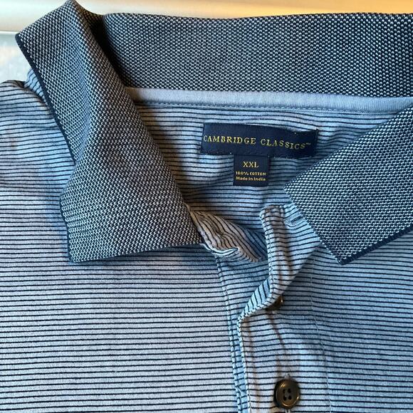 Cambridge Classics Men’s Short Sleeve Polo Shirt Size 2XL, Blue Stripes - Picture 5 of 6